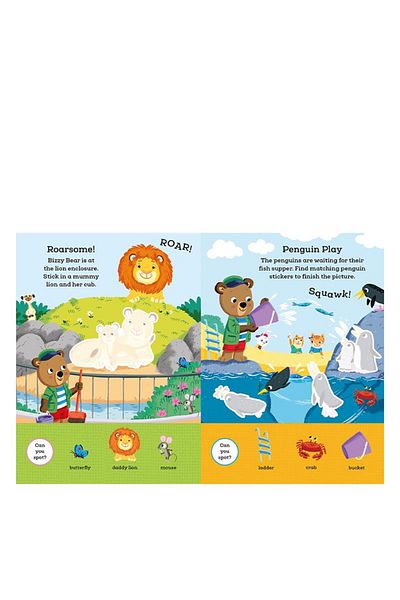 Nosy Crow Bizzy Bear - كتاب الملصقات الأول الخاص بي - الحيوانات