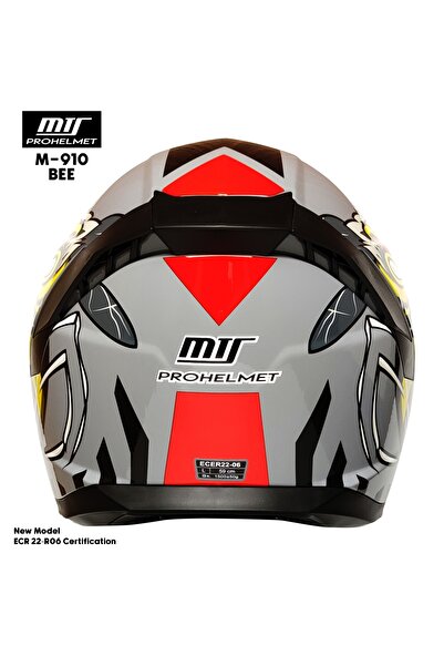 MTS M-910 BEE GÜNEŞ VİZÖRLÜ KASK (KIRMIZI CAMLI)