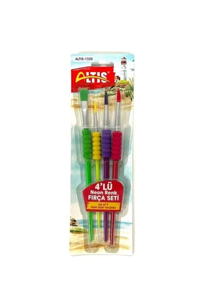 Genel Markalar 4' Lü Fırça Seti Neon Renkler
