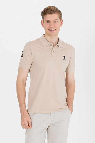 U.S. Polo Assn. Ανδρικό μπλουζάκι Basic Polo Neck Stone 50264891-VR049