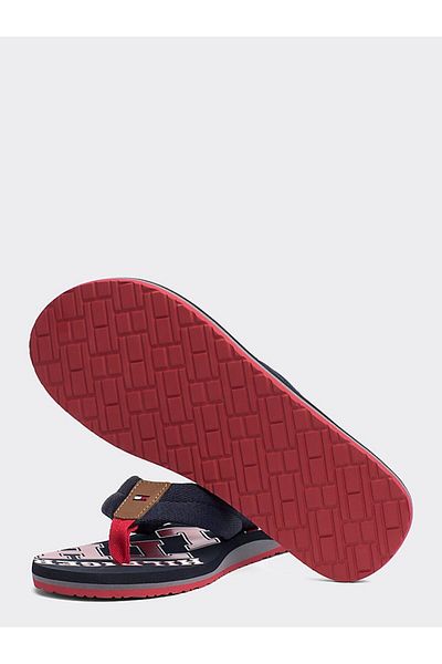 Tommy Hilfiger شبشب رجالي باللون الأزرق الداكن FM0FM01369 403 Tommy Hilfiger Essential Th Beach Sandal Midnıgh
