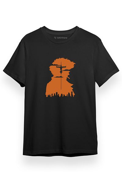 Tshirthane Cowboy Bebop Spike Spiegel Vintage Space Μαύρο κοντομάνικο ανδρικό μπλουζάκι