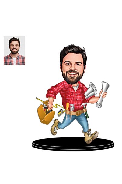 Genel Markalar Kişiye Özel Mimar Mühendis Usta Figürlü 3d Ahşap Biblo,sevgili...