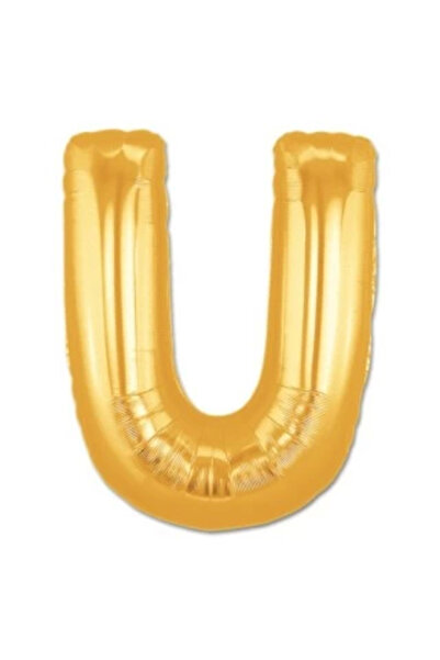 CT STONES U Letter Foil Balloon Gold Color 40 Inch