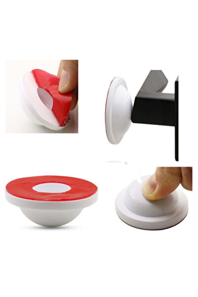 Adilon Silikon Kapı Stoperi Beyaz 3 Adet Tamponu Kendinden Yapışkanlı Beyaz Kapı Kolu Stopu