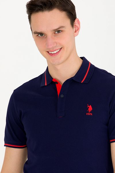 U.S. Polo Assn. Ανδρικό μπλουζάκι με γιακά πόλο Navy Blue - 50264890-VR033