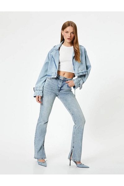 Koton Džíny s vysokým pasem Slim Fit s rozšířenými nohavicemi