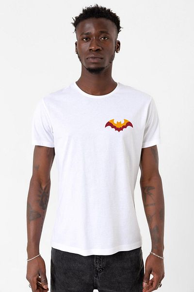 Tshirthane Κίτρινο κόκκινο Batsman White ανδρικό μπλουζάκι ποδηλασίας