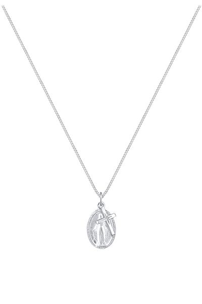 ELLI Necklace Ladies Virgin Mary Image Cross Pendant Spiritual In 925 Sterling Silver