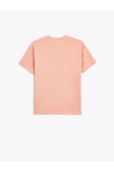 Koton New Season T-Shirt Skull Printed Detailed Short Sleeve Crew Neck Textured
