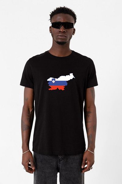 Tshirthane Euro 24 Slovenia Μαύρο ανδρικό μπλουζάκι