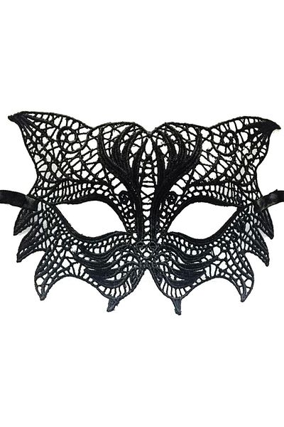 Miracle Omni Black Color Cat Model Lace Embroidery Party Mask No 8
