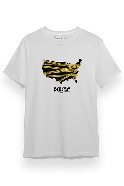 Tshirthane The Purge The First Purge Essential Λευκό κοντομάνικο ανδρικό μπλουζάκι