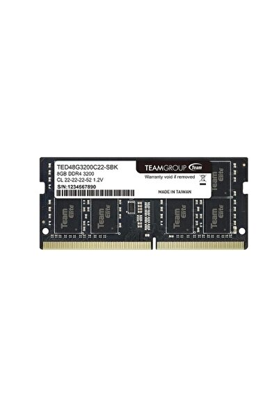 TEAM Elite 8GB 1x8GB 3200MHz CL 22 DDR4 Notebook SODIMM Ram (TED48G3200C22-S01)