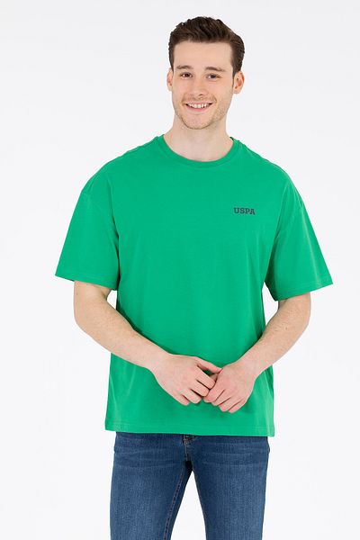 U.S. Polo Assn. Ανδρικό μπλουζάκι με λαιμόκοψη σε πράσινο Oversize 50264935 -vr054