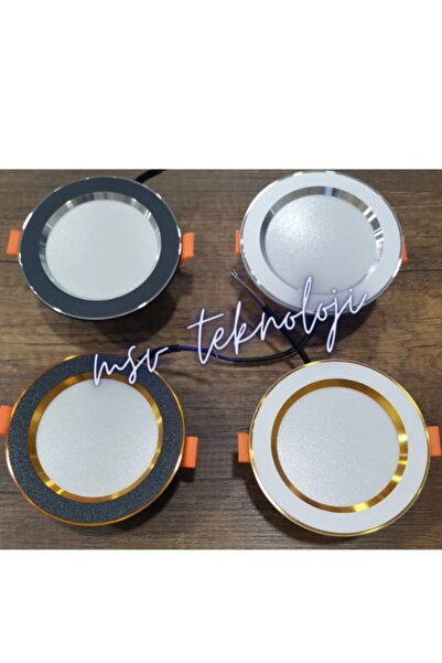 MSV TEKNOLOJİ 220 Volt 7 W Siyah Krom Kasa Tek Spotta 3 Farklı Işık Sıva Altı Downlight Cob Led