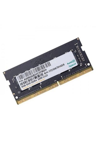 Apacer ذاكرة الوصول العشوائي 3200 ميجا هرتز Cl22 DDR4 8 جيجا بايت Sodımm - الكمبيوتر المحمول (ES.08G21.GSH)