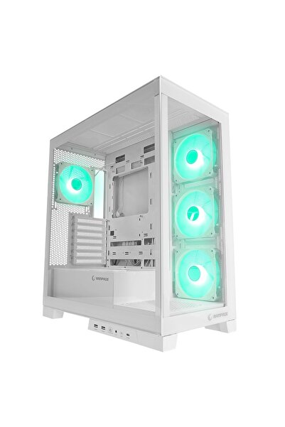 Rampage HYDRA V2 WHITE Type-C+USB3.0 Temperli 4*ARGB Infinity Fan+Hub E-ATX E...