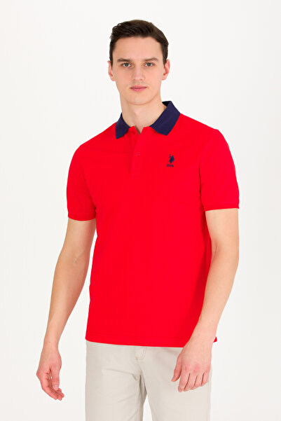U.S. Polo Assn. تي شيرت بولو بياقة حمراء للرجال 50264895-VR030