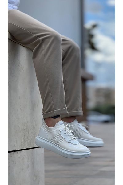 BESKAR BA0812 Λευκά πλεκτά πλεκτά αθλητικά παπούτσια - Ειδικό στυλ