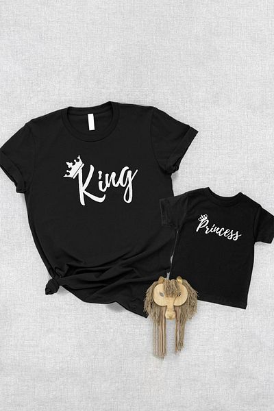 Tshirthane King Princess Father Daughter - Τιμή για ένα προϊόν, 2 τεμάχια Basketweaver