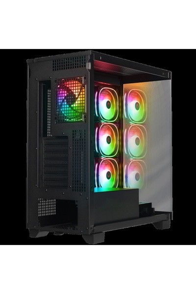 Rampage HYDRA V1 BLACK Type-C+USB3.0+USB2.0 4*ARGB Fan+Hub E-ATX Exclusive Gaming Kasa