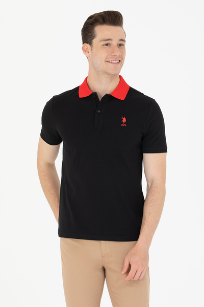 U.S. Polo Assn. Men's Black Polo Collar T-Shirt 50264895-VR046