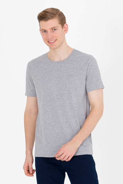 U.S. Polo Assn. Ανδρικό μπλουζάκι με λαιμόκοψη σε γκρι μελανζέ 50264918-VR109