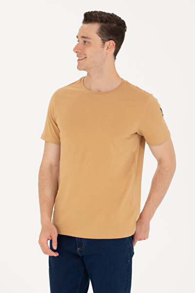 U.S. Polo Assn. Ανδρικό μπλουζάκι Camel Basic Crew Neck 50264916 -VR015
