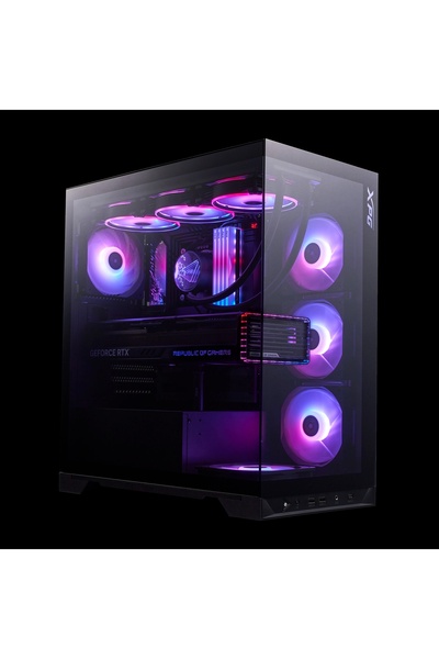 XPG Ventilator Invader X Negru cu 5x ARGB, USB 3.2, tip C, cu suport pentru G...