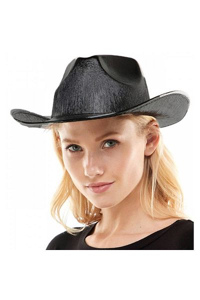nuit dose Neon Hologram Cowboy Model Party Hat Black Adult 39X36X14 cm