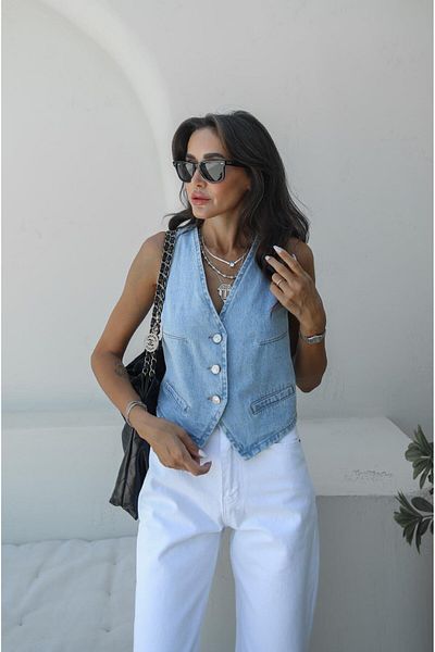 Havoş Light Blue - Fleto Pocket Denim Vest