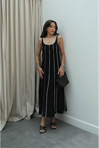 Havoş Φόρεμα Apolo μαύρο χοντρό λουράκι