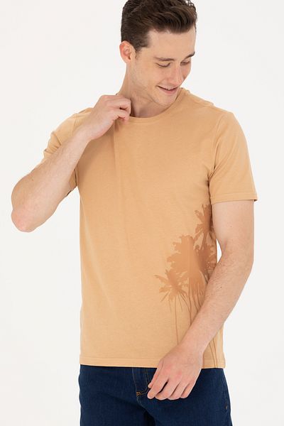U.S. Polo Assn. Ανδρικό μπλουζάκι Camel Crew Neck 50264965 -VR015
