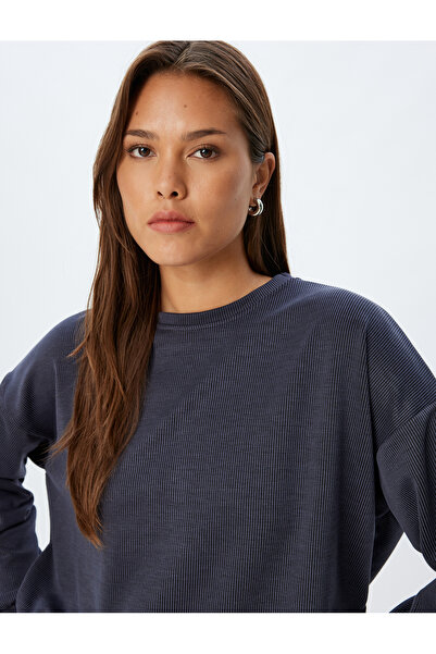 Koton Dark Blue Women's Basic Sweatshirt