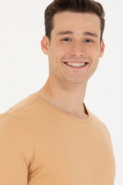 U.S. Polo Assn. Ανδρικό μπλουζάκι Camel Crew Neck 50264965 -VR015