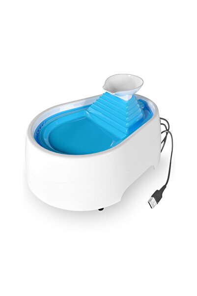 Kedi Köpek Su Pınarı Şelale 2 Litre - 5 volt ( usb&amp;#039;li ) Mavi