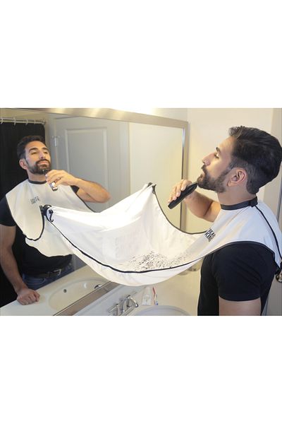 deryame Practical Beard Cutting Cover - White