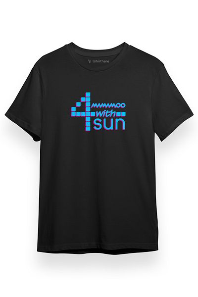 Tshirthane Mamamoo 4 With Sun Μαύρο κοντομάνικο ανδρικό μπλουζάκι