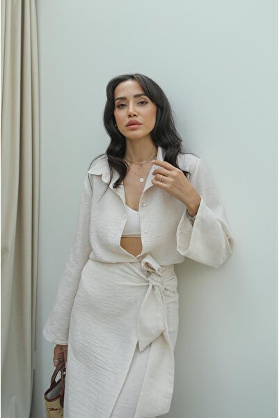 Havoş David Linen Shirt - Stone Color