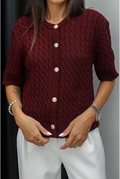 Havoş Gallia Burgundy rövid ujjú kardigán