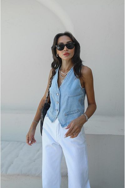Havoş Light Blue - Fleto Pocket Denim Vest