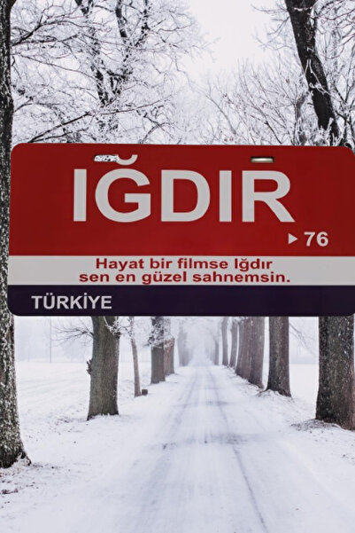 wonderlike Iğdır Yazılı Dekor plaka- Sarı Renk Araç İçi Cam Süsü ve Ofis Akse...