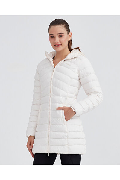 SKECHERS W Essential Maxi Length Hooded Jacket Kadın Beyaz Mont S212005-102