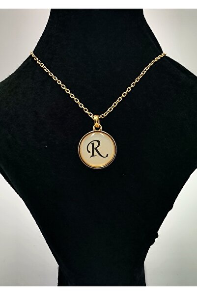 Monalisa Home قلادة ذهبية كبيرة الحجم غير مشوهة - حرف "R"