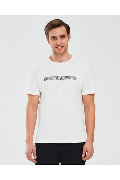 SKECHERS M Graphic Tee Big Logo T-shirt Ανδρικό λευκό μπλουζάκι S212960-102
