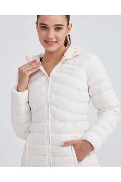 SKECHERS W Essential Maxi Length Hooded Jacket Women's White Coat S212005-102