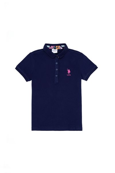 U.S. Polo Assn. Κοριτσίστικο μπλουζάκι με γιακά πόλο Navy Blue Basic 50265668 -VR033