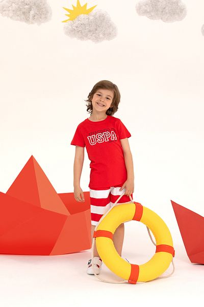 U.S. Polo Assn. Kids Red Knitted Shorts 50265956 -Vr030