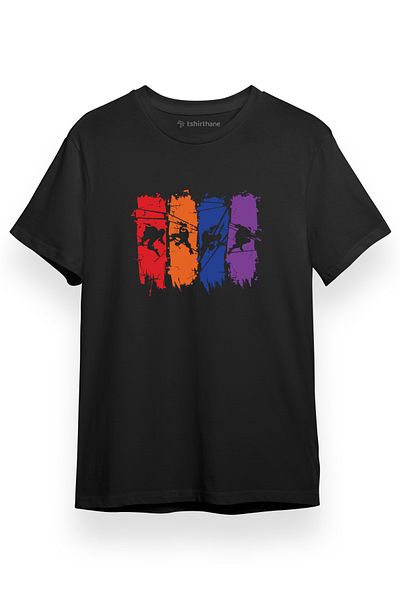 Tshirthane Ανδρικό μπλουζάκι Ninja Turtles Splash μαύρο κοντομάνικο